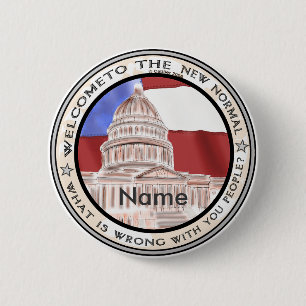 Chapa Redonda De 5 Cm Capitolio Nueva Política Normal