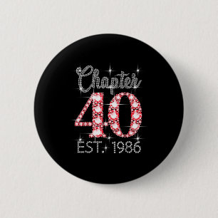 Chapa Redonda De 5 Cm Capítulo 40 Est 1986 Feliz Cumpleaños 40 Mujer Hom