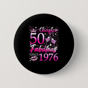 Chapa Redonda De 5 Cm Capítulo 50 Fabuloso Desde 1976 Cumpleaños 50 Muje