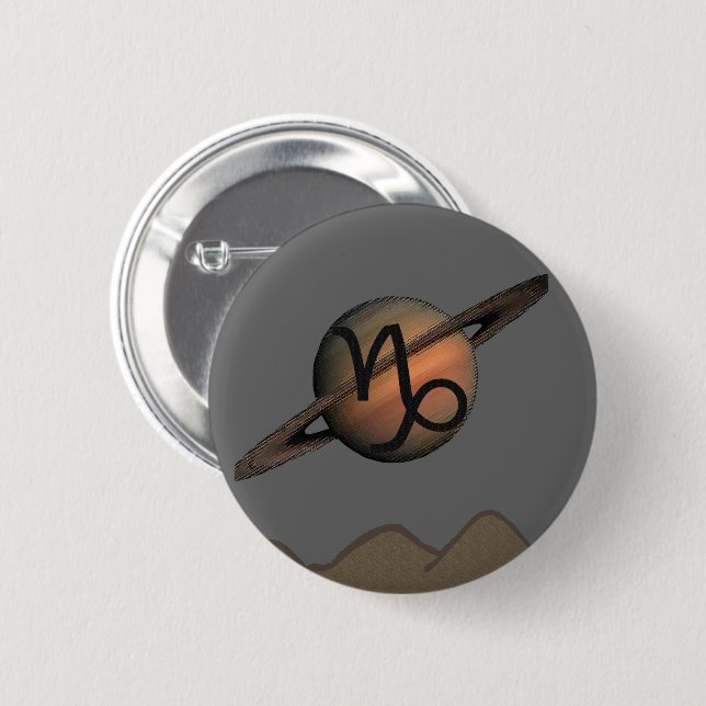 Chapa Redonda De 5 Cm Capricorn Button (Anverso y reverso)