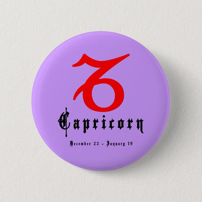 Chapa Redonda De 5 Cm Capricornio, Horoscopio, zodiaco, astrología (Anverso)