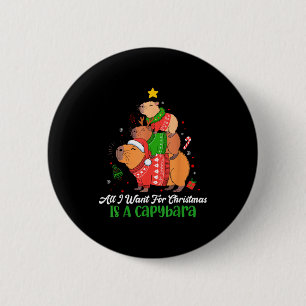 Chapa Redonda De 5 Cm Capy Navidad Lindos Pijamas De Capybara Arbol De N