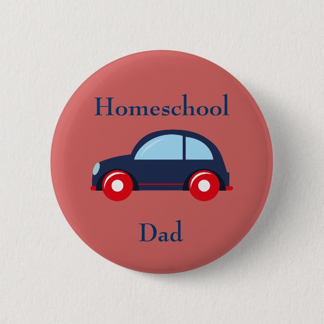 Chapa Redonda De 5 Cm Car Homeschoe Dad (Anverso)