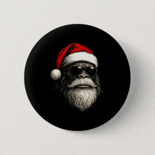 Chapa Redonda De 5 Cm Cara de Bigfoot Gafas de sol Papá Noel Navidad Div