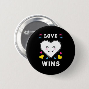 Chapa Redonda De 5 Cm Cara de Corazón el Amor Gana Orgullo Pansexual LGB