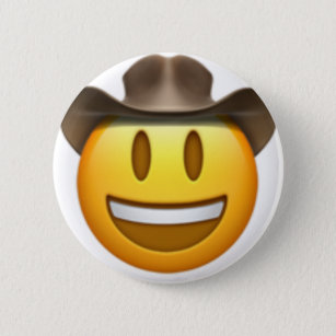 Chapa Redonda De 5 Cm Cara de emoji de vaquero