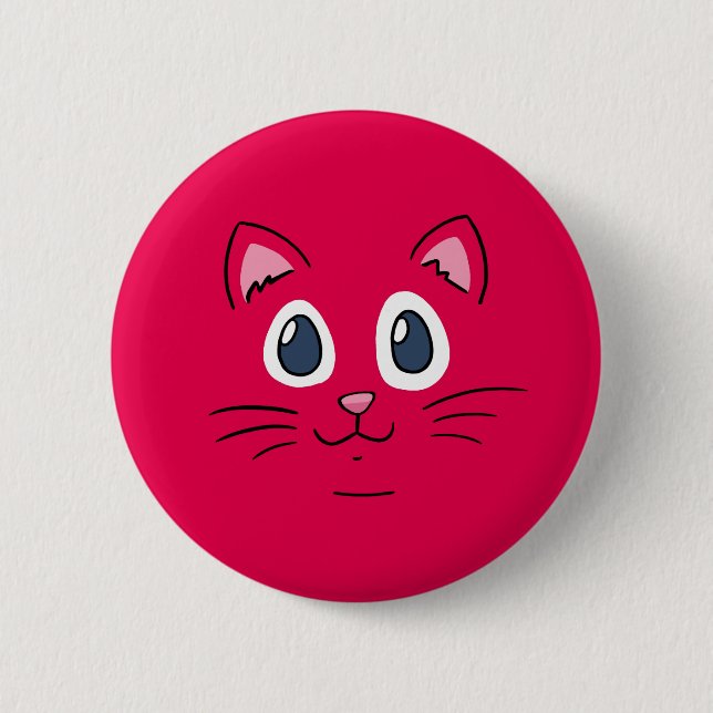 Chapa Redonda De 5 Cm Cara de Gatito Adorable (Anverso)