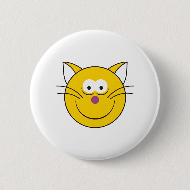 Chapa Redonda De 5 Cm Cara de gato Kitty (Anverso)