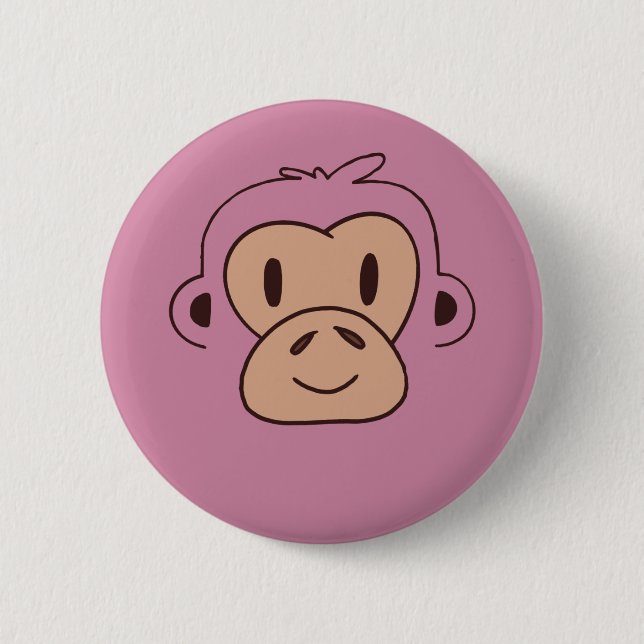 Chapa Redonda De 5 Cm Cara de mono de bebé (Anverso)