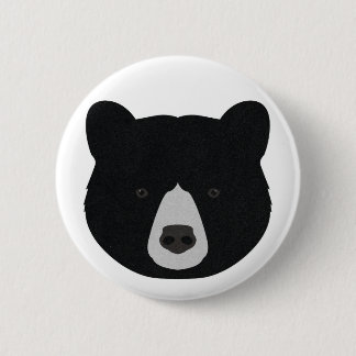 Chapa Redonda De 5 Cm Cara de Oso Negro