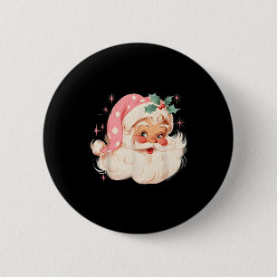 Chapa Redonda De 5 Cm Cara de Papá Noel de Navidad Nk Vintage Nk Sant