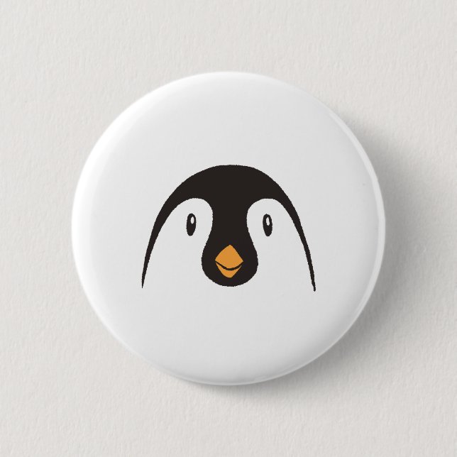 Chapa Redonda De 5 Cm Cara de pingüino linda (Anverso)