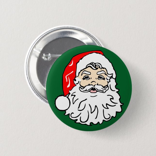 Chapa Redonda De 5 Cm Cara de Santa Claus (Anverso y reverso)