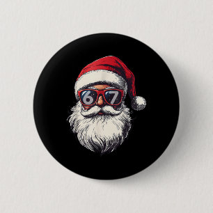 Chapa Redonda De 5 Cm Cara de Santa Claus 67 Navidad Seis Siete Bruh Mem