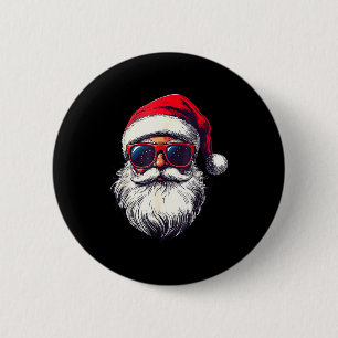 Chapa Redonda De 5 Cm Cara de Santa Claus Genial Gafas de Sol Retro Navi