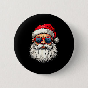 Chapa Redonda De 5 Cm Cara de Santa Claus Retro Gafas de Sol Navidad Hom