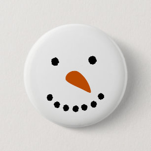 Chapa Redonda De 5 Cm Cara de Snowman