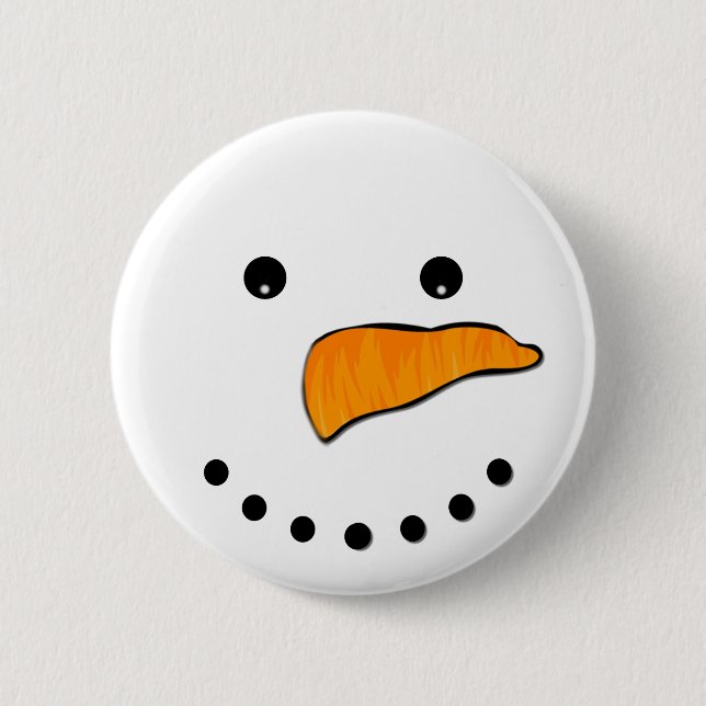 Chapa Redonda De 5 Cm Cara de Snowman (Anverso)