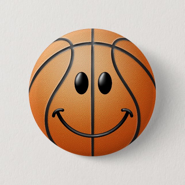 Chapa Redonda De 5 Cm Cara del baloncesto (Anverso)