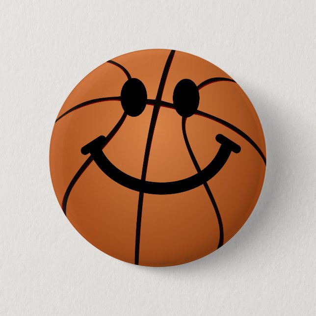 Chapa Redonda De 5 Cm Cara del baloncesto (Anverso)