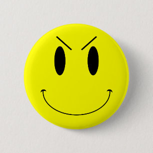 Chapa Redonda De 5 Cm Cara del mal amarillo de KRW