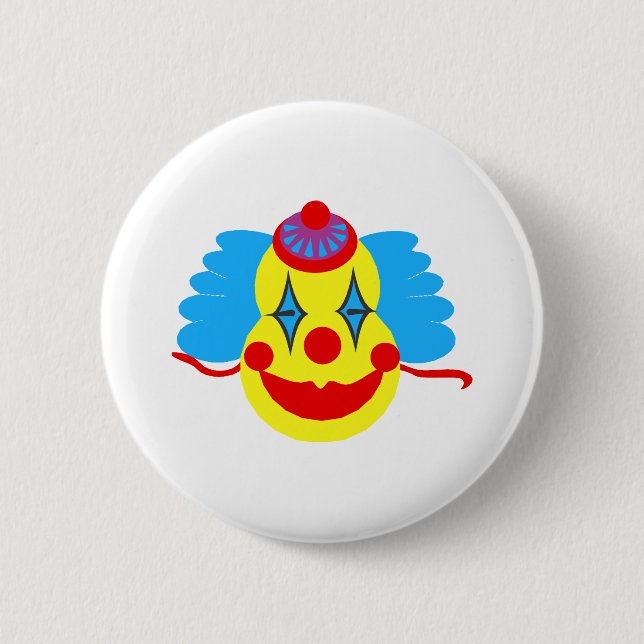 Chapa Redonda De 5 Cm Cara del payaso torpe (Anverso)