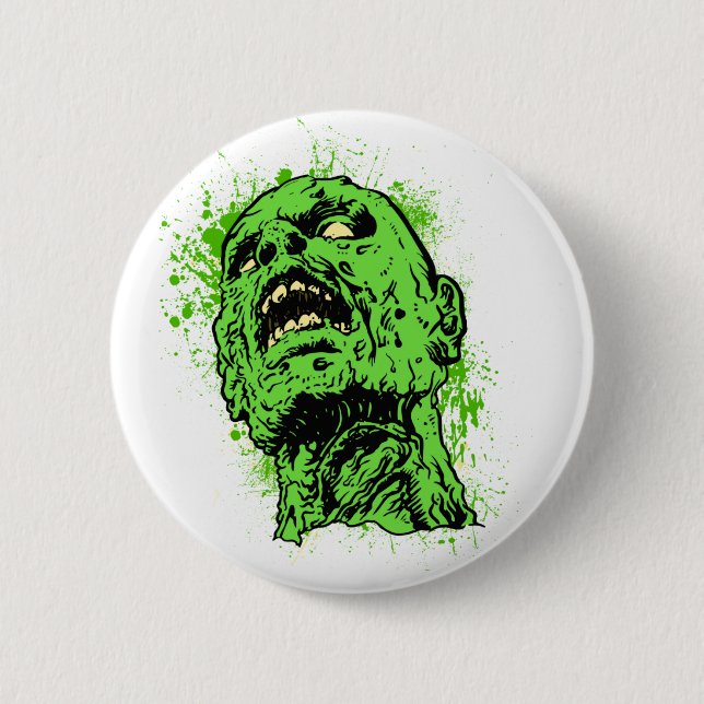 Chapa Redonda De 5 Cm Cara del zombi (Anverso)