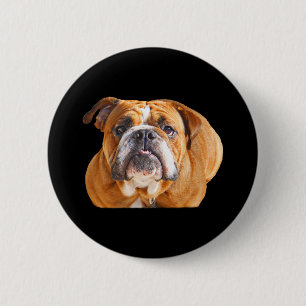 Chapa Redonda De 5 Cm Cara inglesa del perro del bulldog del amor -