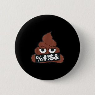 Chapa Redonda De 5 Cm Cara sonriente amarilla censurada de caca emoji of