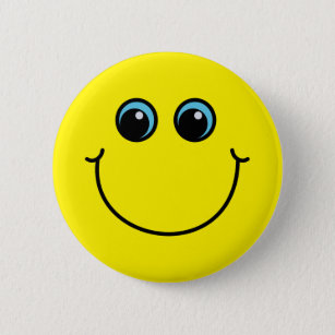 Chapa Redonda De 5 Cm Cara sonriente amarilla de la emoji