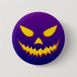 Chapa Redonda De 5 Cm Cara Sonriente de Halloween Jack o Linterna de Cal