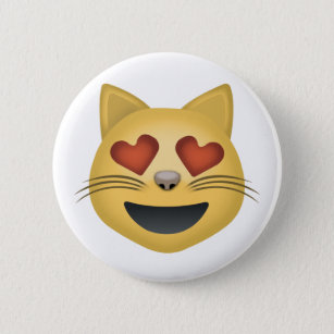 Chapa Redonda De 5 Cm Cara sonriente del gato con emoji en forma de