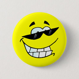 Chapa Redonda De 5 Cm Cara sonriente en gafas solares