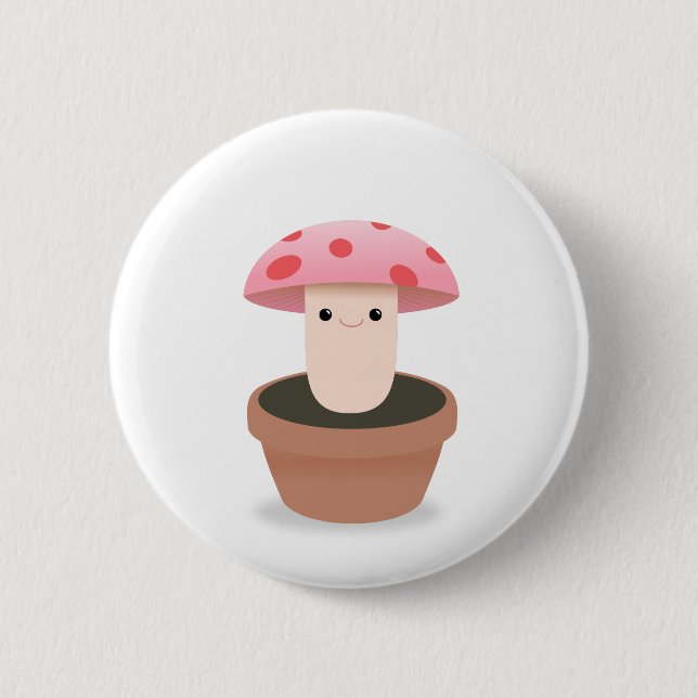 Chapa Redonda De 5 Cm Carácter de la seta (Anverso)