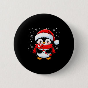Chapa Redonda De 5 Cm Caramelo de Navidad de Pingüino Invierno Niña B