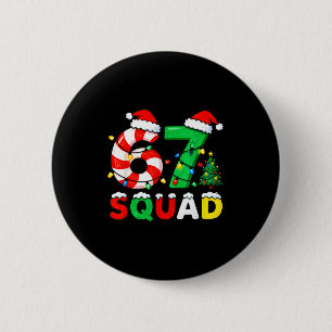 Chapa Redonda De 5 Cm Caramelo de Navidad del Equipo 67 Seis Siete Meme
