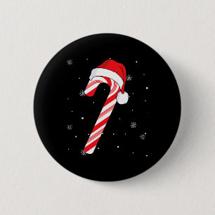 Chapa Redonda De 5 Cm Caramelo Rojo Y Blanco Santa Navidad Divertida Xma