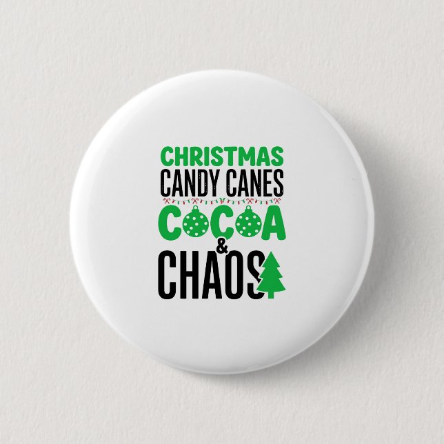 Chapa Redonda De 5 Cm Caramelos De Navidad Cacao Caos Diseño (Anverso)
