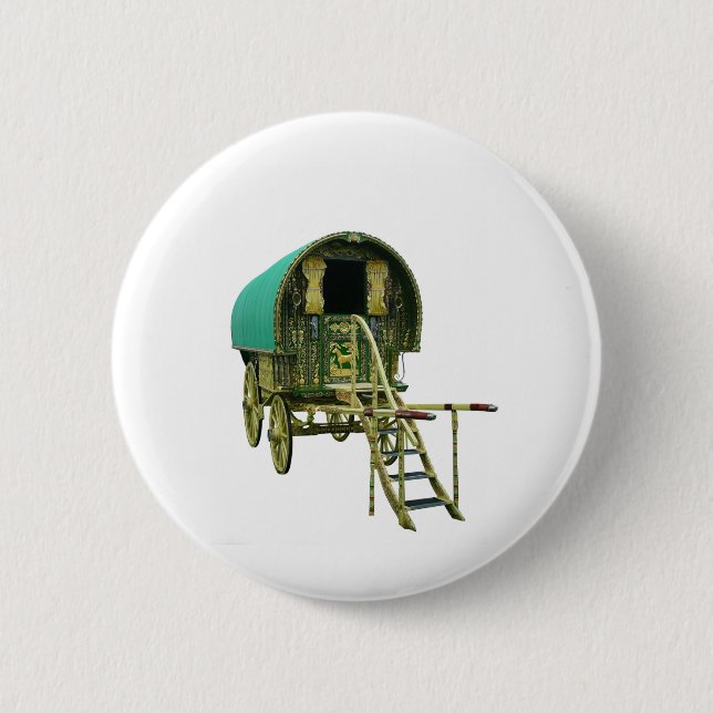 Chapa Redonda De 5 Cm Caravana gitana de la copa (Anverso)