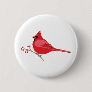 Chapa Redonda De 5 Cm Cardenal septentrional