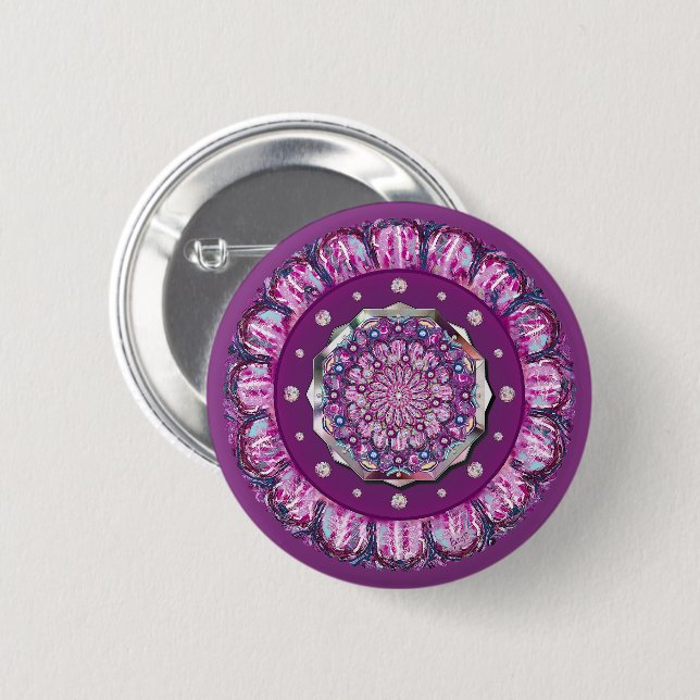 Chapa Redonda De 5 Cm Cardinal Red Rosace (Anverso y reverso)