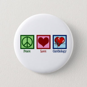 Chapa Redonda De 5 Cm Cardiología de amor por la paz latido cardiaco cir