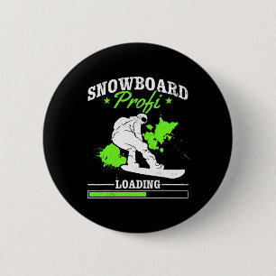 Chapa Redonda De 5 Cm Cargando Profi De Snowboard En Nieve De Estilo Lib