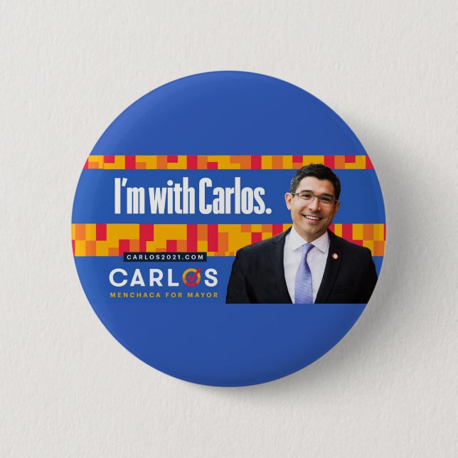 Chapa Redonda De 5 Cm Carlos Menchaca para el alcalde de NYC 2021 (Anverso)