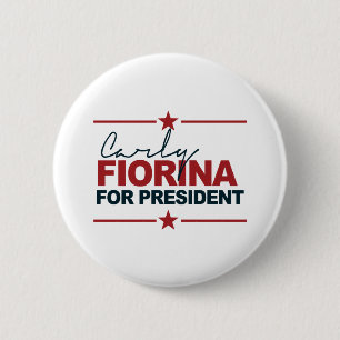 Chapa Redonda De 5 Cm Carly Fiorina para el presidente firma 2016