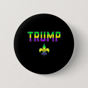 Chapa Redonda De 5 Cm Carnaval de Mardis Gras Trump 