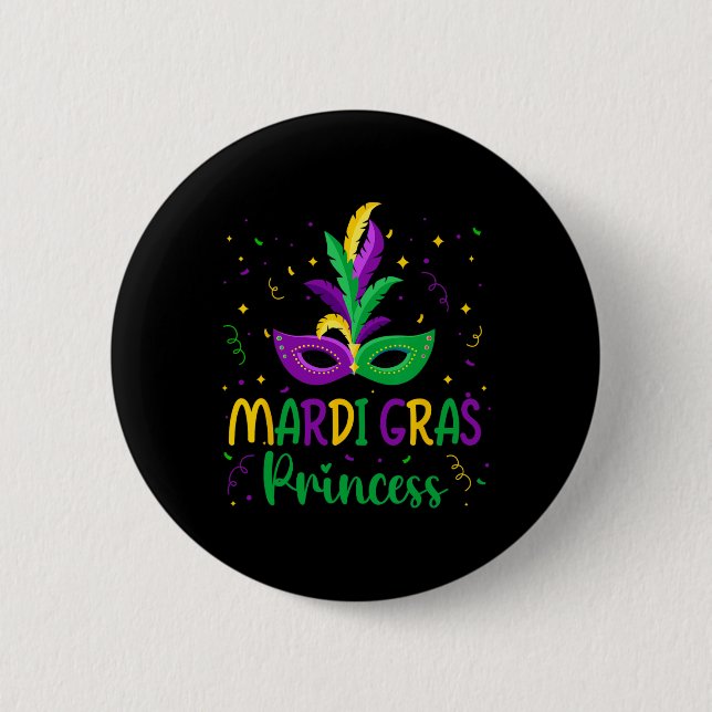 Chapa Redonda De 5 Cm Carnaval de Nueva Orleans (Anverso)
