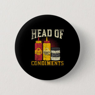 Chapa Redonda De 5 Cm Carne ahumada Mostaza Ketchup Salsa de barbacoa Fu