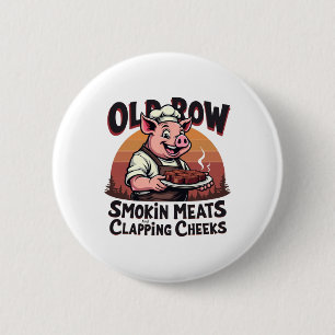 Chapa Redonda De 5 Cm Carne De Humo Y Quejas De Aplausos Graciosos Bbq