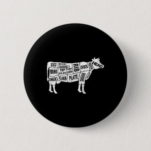 Chapa Redonda De 5 Cm Carnicero de vaca Tees